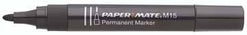 Papermate P.marker round, M15, Black, 12 permanent marker