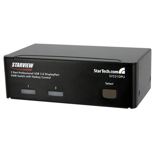 StarTech.com Professioneller 2 Port USB DisplayPort KVM Switch mit HotKey-Kontrolle