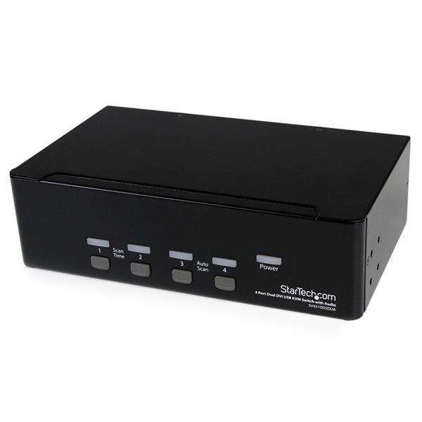 StarTech.com 4 Port Dual DVI USB KVM Switch with Audio & USB 2.0 Hub KVM switch