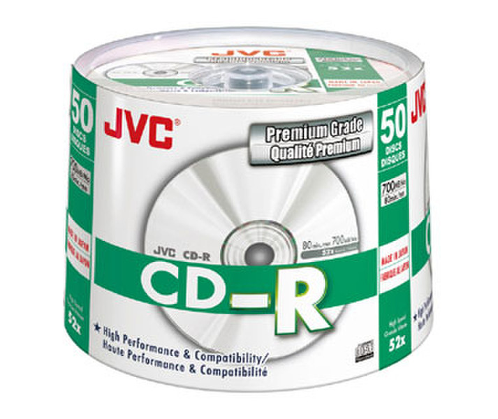 JVC 1-52x-speed CD-R Discs, 50pk CD-R 700МБ 50шт