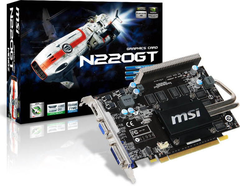 MSI N220GT-MD1GZ GeForce GT 220 1ГБ GDDR2 видеокарта