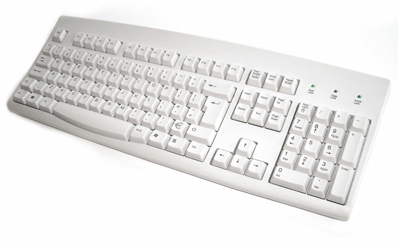 Ceratech 260 - Standard PS/2 Keyboard + Patented One Touch Euro Key PS/2 QWERTY White keyboard
