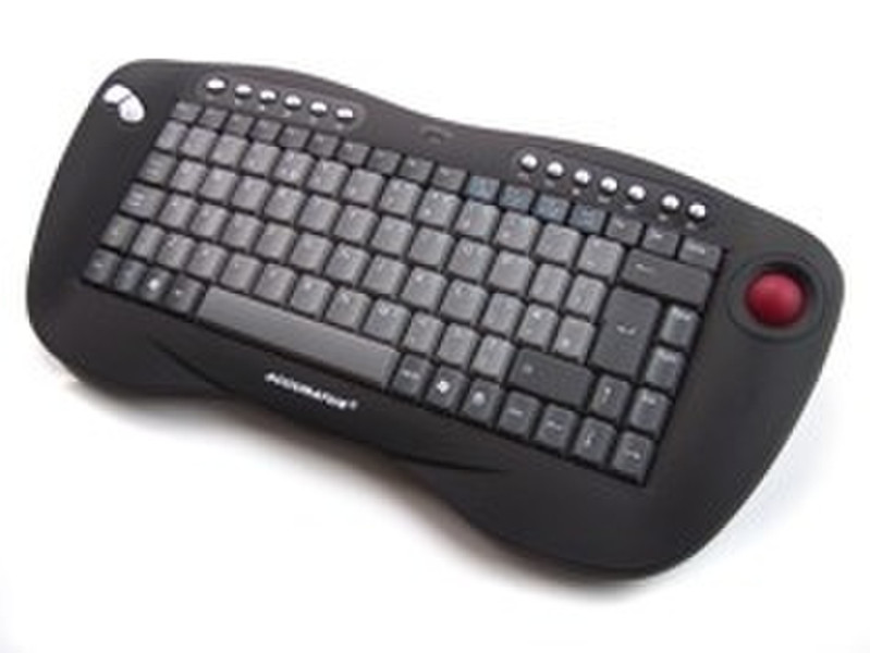 Ceratech 2.4GHZ Wireless Keyboard + Optical Trackball Беспроводной RF QWERTY Черный клавиатура