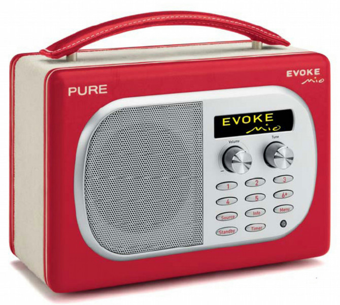 Pure EVOKE Mio Портативный Цифровой Красный, Белый радиоприемник