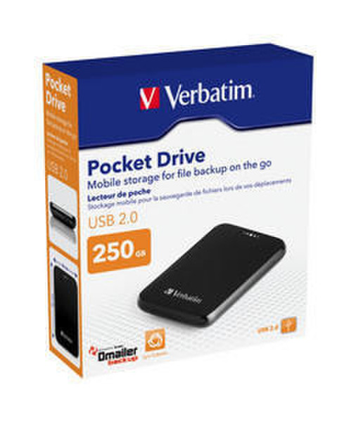 Verbatim Pocket Hard Drive 250GB 2.0 250GB Schwarz Externe Festplatte