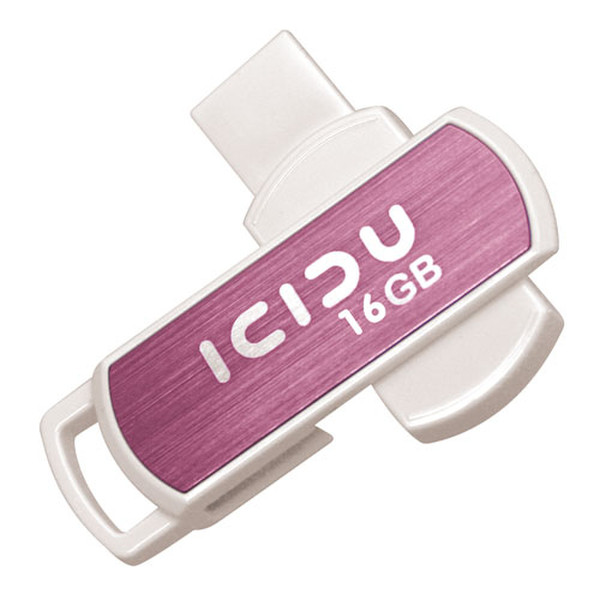 ICIDU Pivot Flash Drive 16GB 16ГБ USB 2.0 Тип -A Розовый USB флеш накопитель