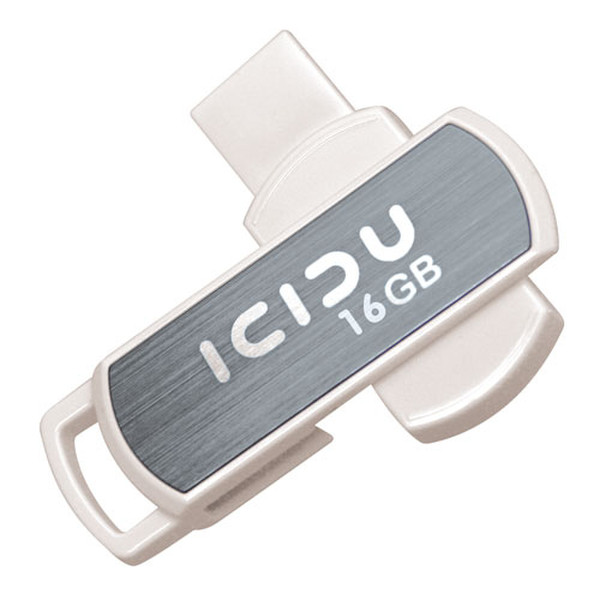 ICIDU Pivot Flash Drive 16GB 16ГБ USB 2.0 Тип -A Черный, Белый USB флеш накопитель