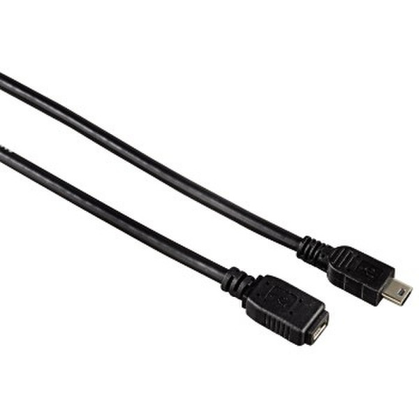 Hama Mini USB 2.0 Extension Cable 0.75m Mini-USB B Mini-USB B Black USB cable