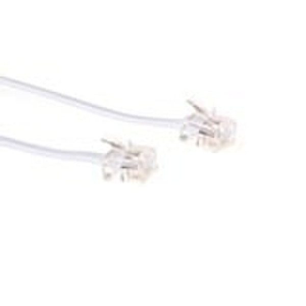 Advanced Cable Technology Modular telephone cable RJ-11/RJ-11 3м Белый телефонный кабель