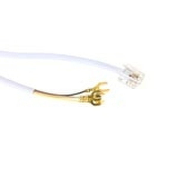 Advanced Cable Technology Modular telephony cable RJ11/4 Spades 2м Белый телефонный кабель