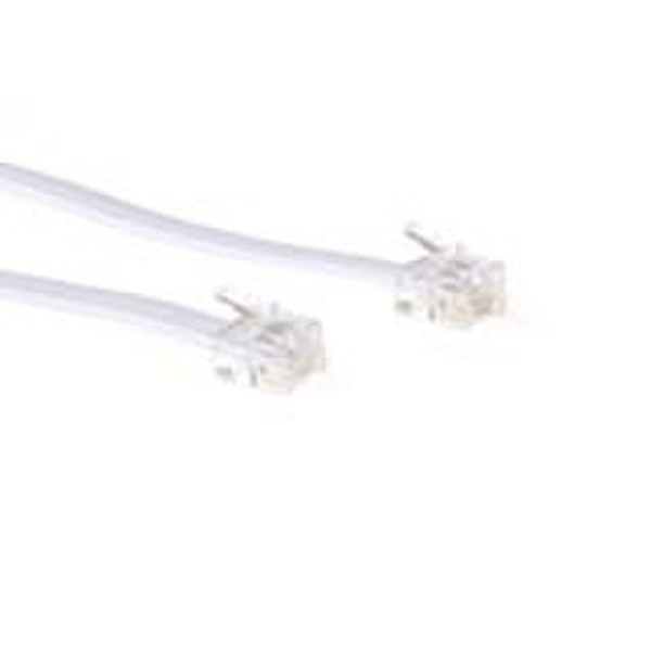 Advanced Cable Technology Modular telephone cable RJ-12/RJ-12 10м Белый телефонный кабель
