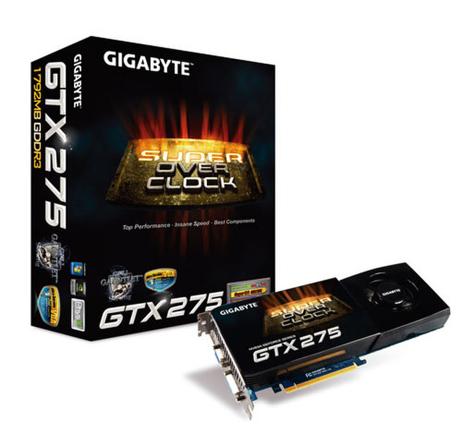 Gigabyte GV-N275SO-18I GeForce GTX 275 1.75ГБ GDDR3 видеокарта