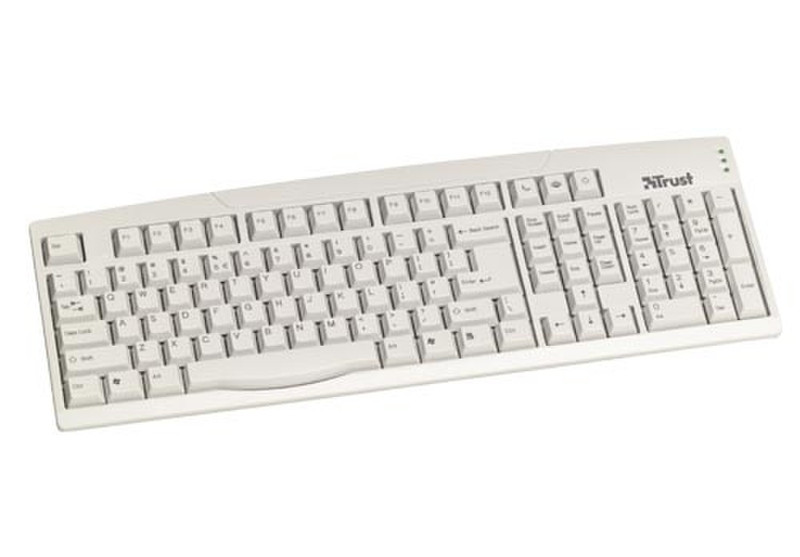 Trust Power+ Keyboard FR PS/2 QWERTY Белый клавиатура