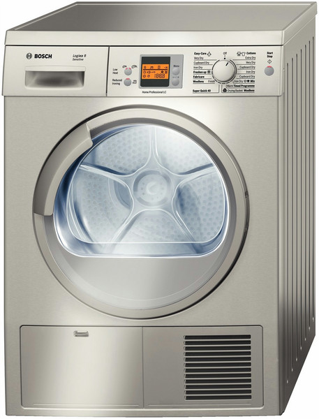 Bosch WTS865X1EU freestanding Front-load 8kg Stainless steel tumble dryer