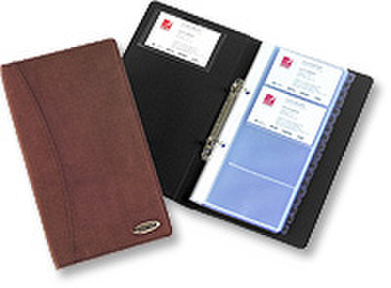 Rexel Soft Touch Business Card Book, Chocolate business card file