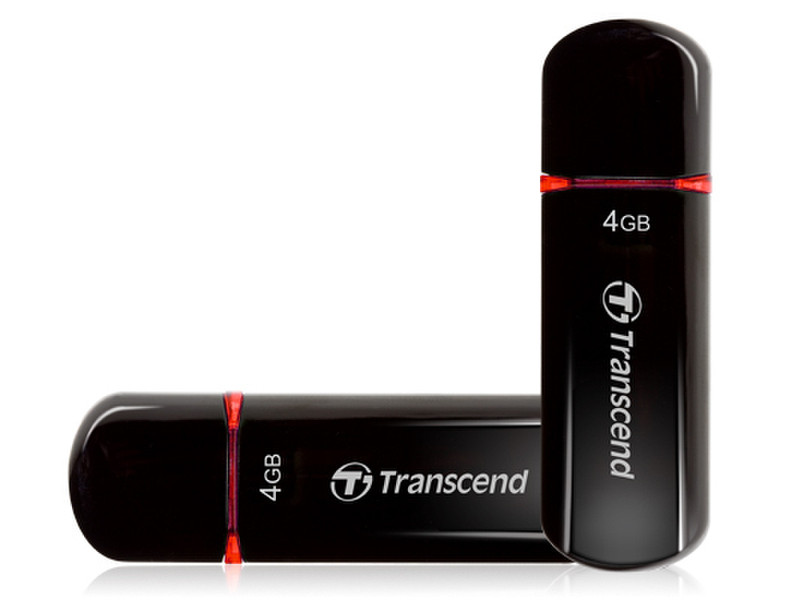 Transcend JetFlash 600 4GB USB 2.0 Type-A Black USB flash drive