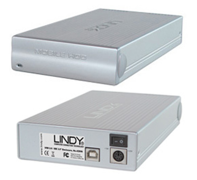 Lindy USB 2.0 Drive Enclosure 3.5Zoll Silber
