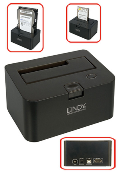 Lindy 42865 Black notebook dock/port replicator
