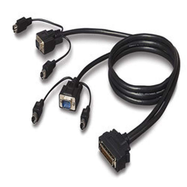 Belkin OmniView ENTERPRISE Series Dual-Port PS/2 KVM Cable 1.8m Schwarz Tastatur/Video/Maus (KVM)-Kabel