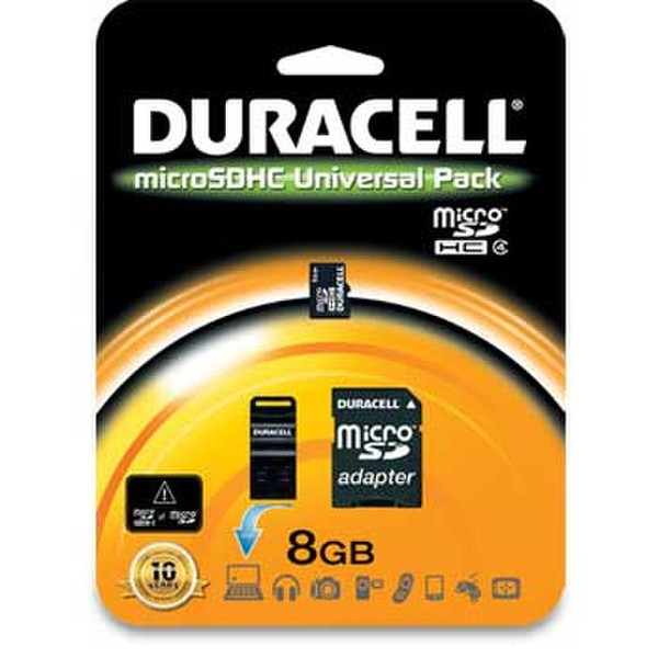 Duracell Micro SDHC 8GB 8ГБ MicroSDHC карта памяти