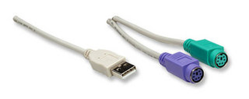 Manhattan USB - PS/2 Converter USB 2x PS/2 Серый кабельный разъем/переходник