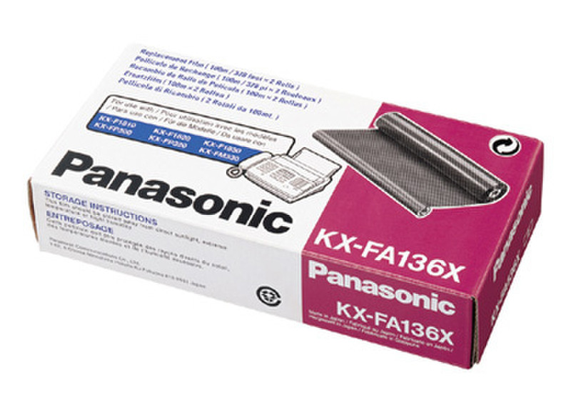 Panasonic KX-FA136X Fax ribbon Черный 2шт расходный материал для факса