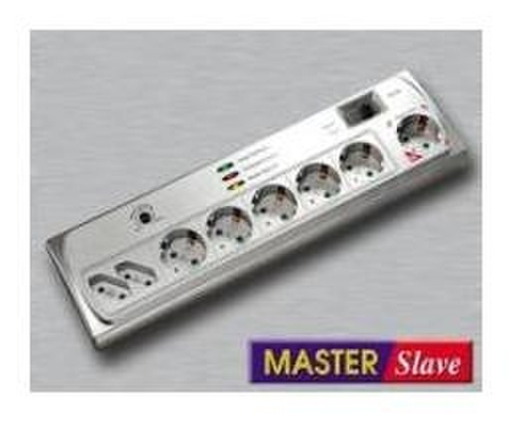 Deltac table socket 8AC outlet(s) 1.5m Silver surge protector