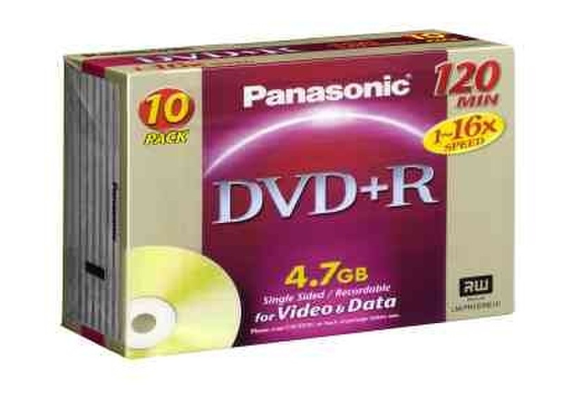 Panasonic LM-PR120NE10 4.7ГБ DVD+R 10шт чистый DVD