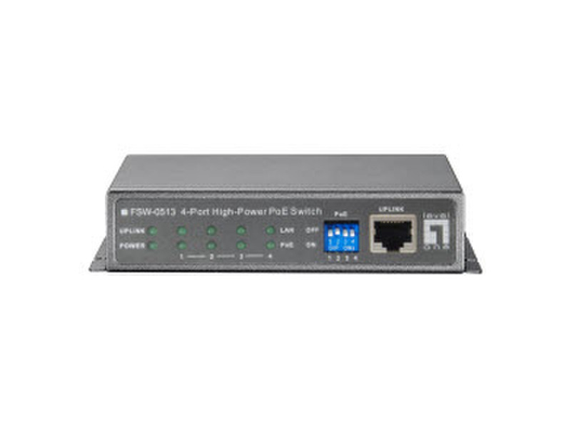 LevelOne FSW-0513 Energie Über Ethernet (PoE) Unterstützung Grau
