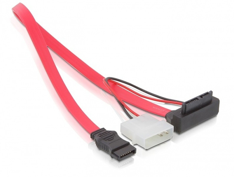 DeLOCK SATA Cable Slim 0.3m 0.3м Красный кабель SATA