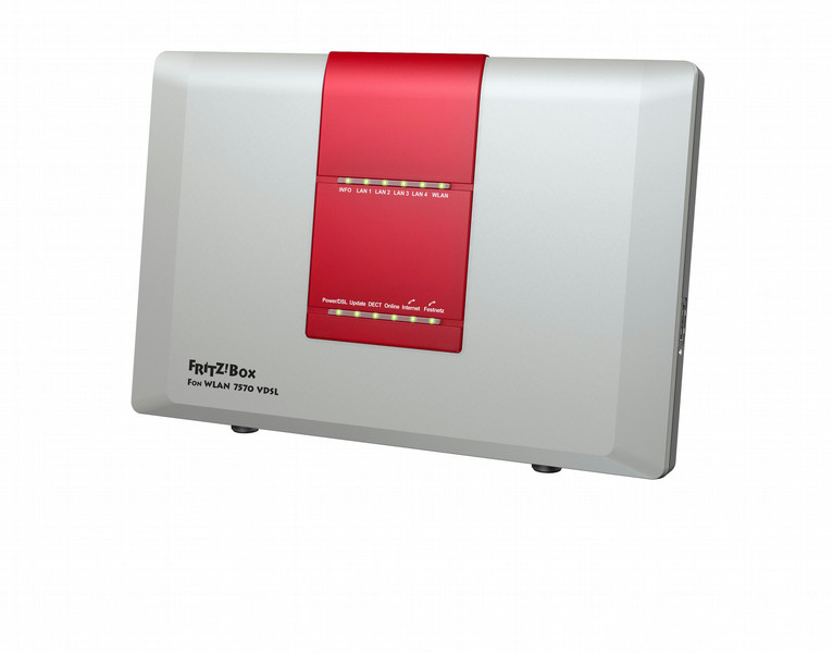 AVM FRITZ!Box Fon WLAN 7570 vDSL Rot, Silber WLAN-Router