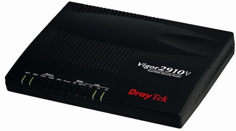 Draytek Vigor2910 V Eingebauter Ethernet-Anschluss ADSL Schwarz Kabelrouter