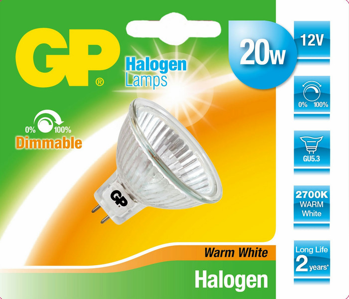 GP Lighting 003243-HLCE1 20W GU5.3 B warmweiß Halogenlampe