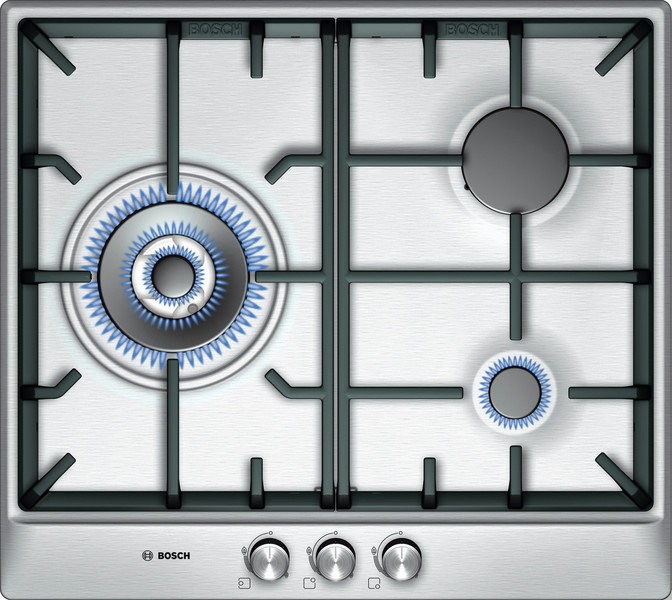 Bosch PCC615B90E built-in Gas hob Silver hob