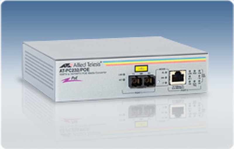 Allied Telesis AT-PC232/PoE-20 100Мбит/с 1310нм сетевой медиа конвертор