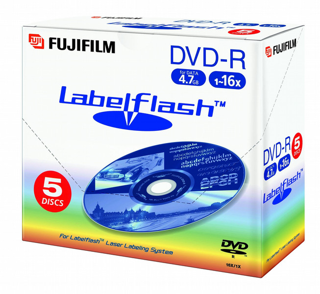 Fujifilm DVD-R 4,7Gb 16x Labelflash Jewel Case 5 pack 4.7GB 5Stück(e)