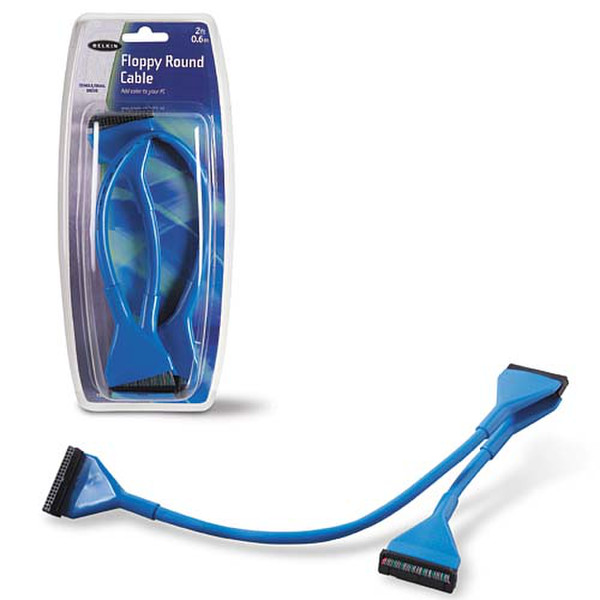 Belkin Round Floppy Dual-Drive Cable, Blue, 0.6m 0.6m Blau SATA-Kabel
