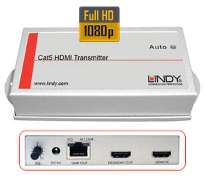 Lindy CAT5e/6 HDMI Transmitter Netzwerk Medienkonverter