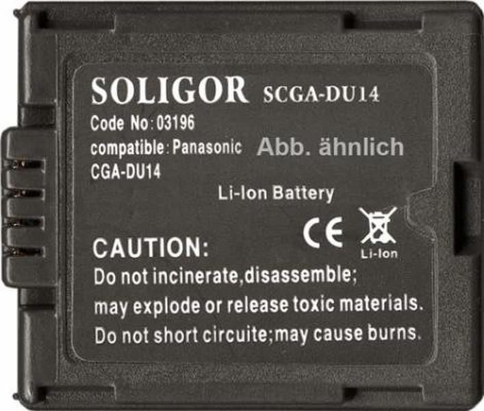 Soligor Batt.Subst. Panasonic CGA-DU14 Литий-ионная (Li-Ion) 1300мА·ч 7.4В аккумуляторная батарея