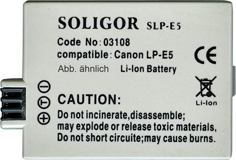 Soligor Batt.Substitute f/Canon LP-E5 Lithium-Ion (Li-Ion) 1100mAh 7.4V Wiederaufladbare Batterie