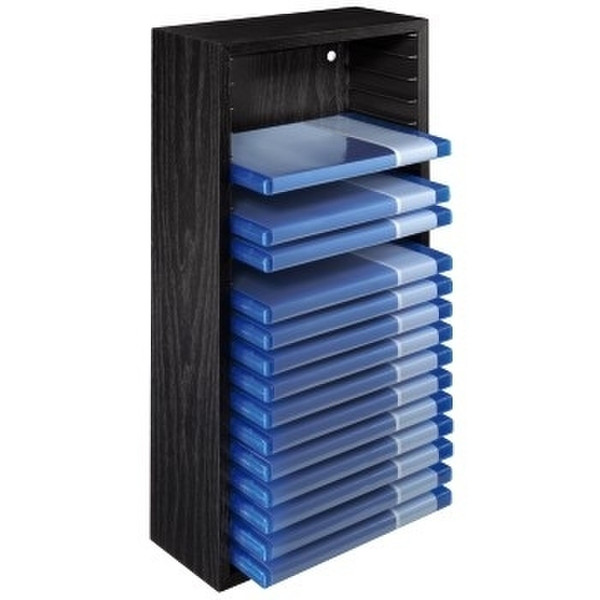 Hama Blu-ray-Box 20 Wood Black optical disc stand