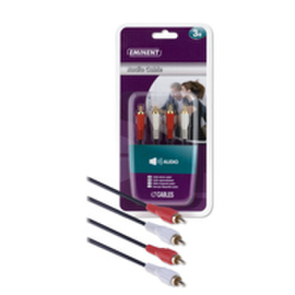 Eminent Audio Cable 3.0m 3m 2 x RCA Black audio cable