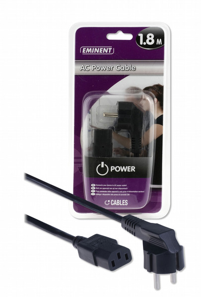 Eminent AC Power Cable 1.8M 1.8м Черный кабель питания