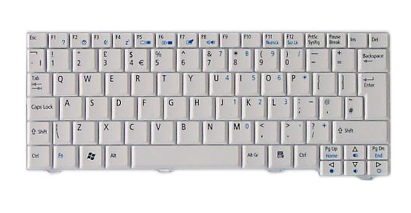 Acer Keyboard 85KS White Norwegian QWERTY Norwegian White keyboard
