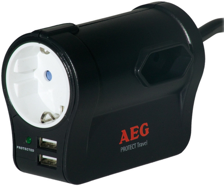 AEG Protect Travel 3розетка(и) 230В Черный сетевой фильтр