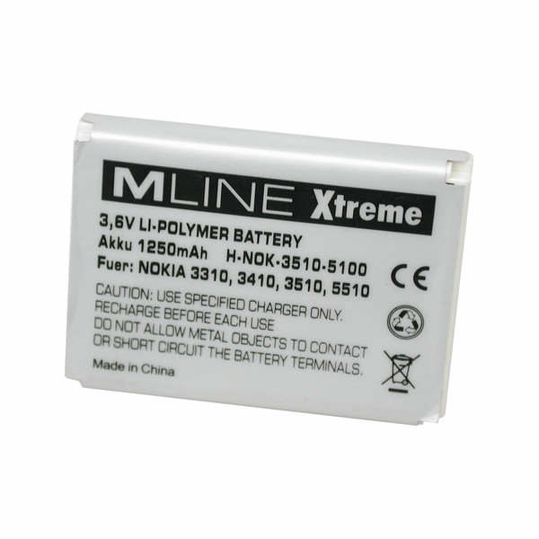 MLINE Xtreme Li-Polymer Battery 1250 mAh Lithium Polymer (LiPo) 1250mAh 3.6V Wiederaufladbare Batterie