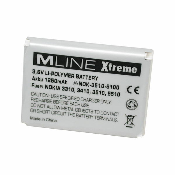 MLINE Xtreme Li-Polymer Battery 1250 mAh Lithium Polymer (LiPo) 1250mAh 3.6V rechargeable battery