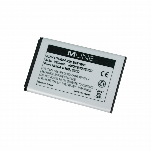 MLINE Battery Li-Ion 920 mAh Lithium-Ion (Li-Ion) 920mAh 3.7V Wiederaufladbare Batterie