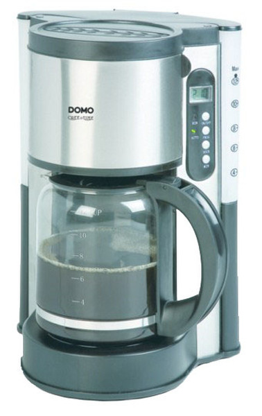 Domo DO417KT freestanding Drip coffee maker 1.5L Black,Stainless steel coffee maker