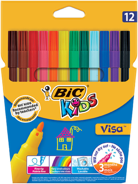 BIC Kids Visa Bußgeld Mehrfarben 12Stück(e) Filzstift